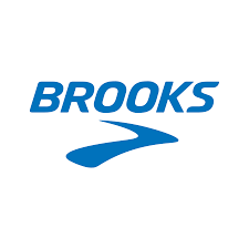 Blue Brooks logo with stylized running swoosh on a white background