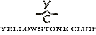Yellowstone Club logo with crossed skis above bold black text on white background