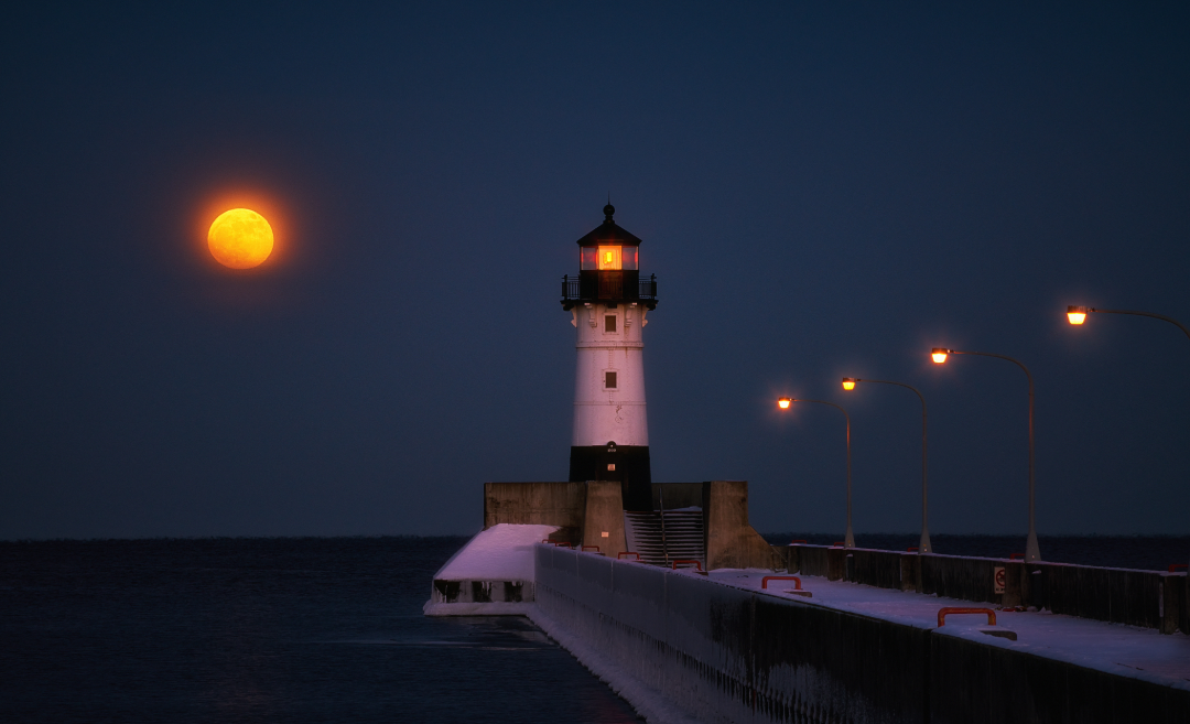 lighthouse at night