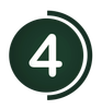 White number 4 inside a dark green circle with a partial ring around it