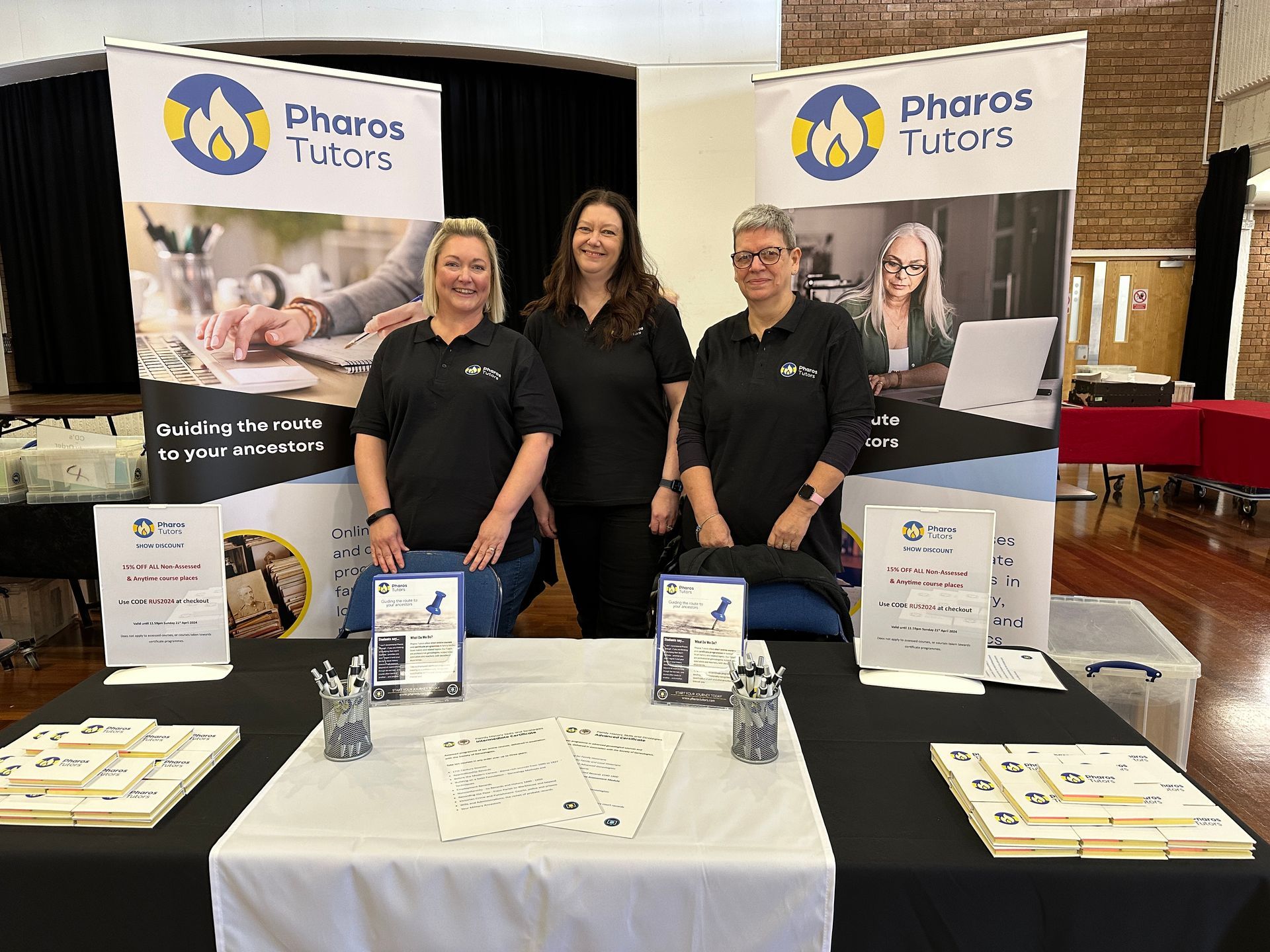 Out and about with the Pharos Tutors stand at St Ives, Cambridgeshire in April 2024