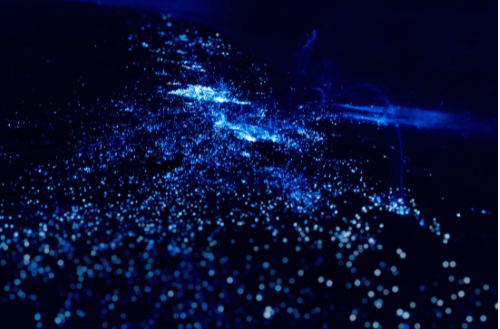 Aguas caribeñas resplandeciendo con bioluminiscencia en una noche mágica en Las Islas
