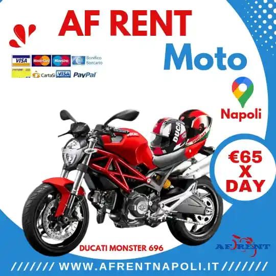 Ducati Monster 696 Rental Naples Station - Rent Scooter Vespa Moto Naples AF Rental