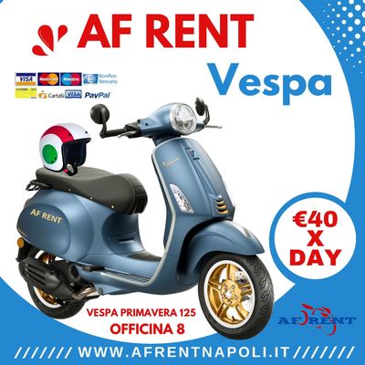 Rent Vespa Naples Airport - piaggio Vespa Sprint 125 . Premium sporty scooter hire for €40 per day near Naples by AF Rental.