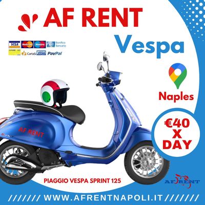 Rent Vespa Naples - piaggio Vespa Sprint 125 . Premium sporty scooter hire for €40 per day near Naples by AF Rental.