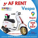 Rent a White Vespa Sprint Racing 125 in Naples Central Station by AF Rental - 40 Euro per day - Official Piaggio Hire