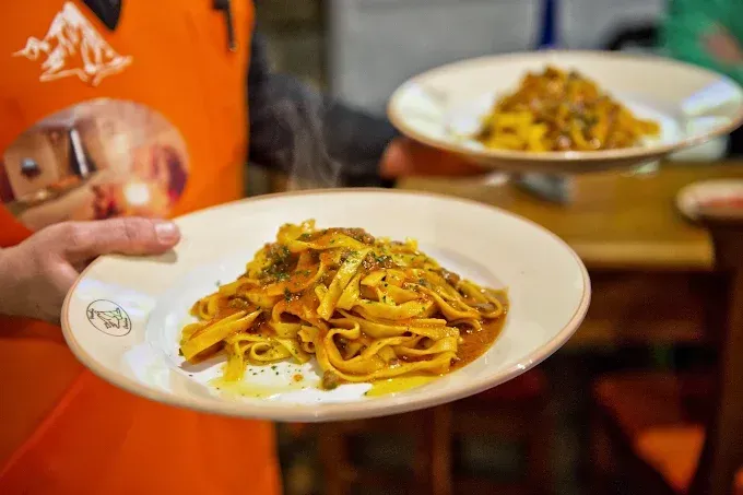 Tagliatelle fatte in casa della Locanda Il Cervino, piatto tipico della cucina tradizionale valdostana