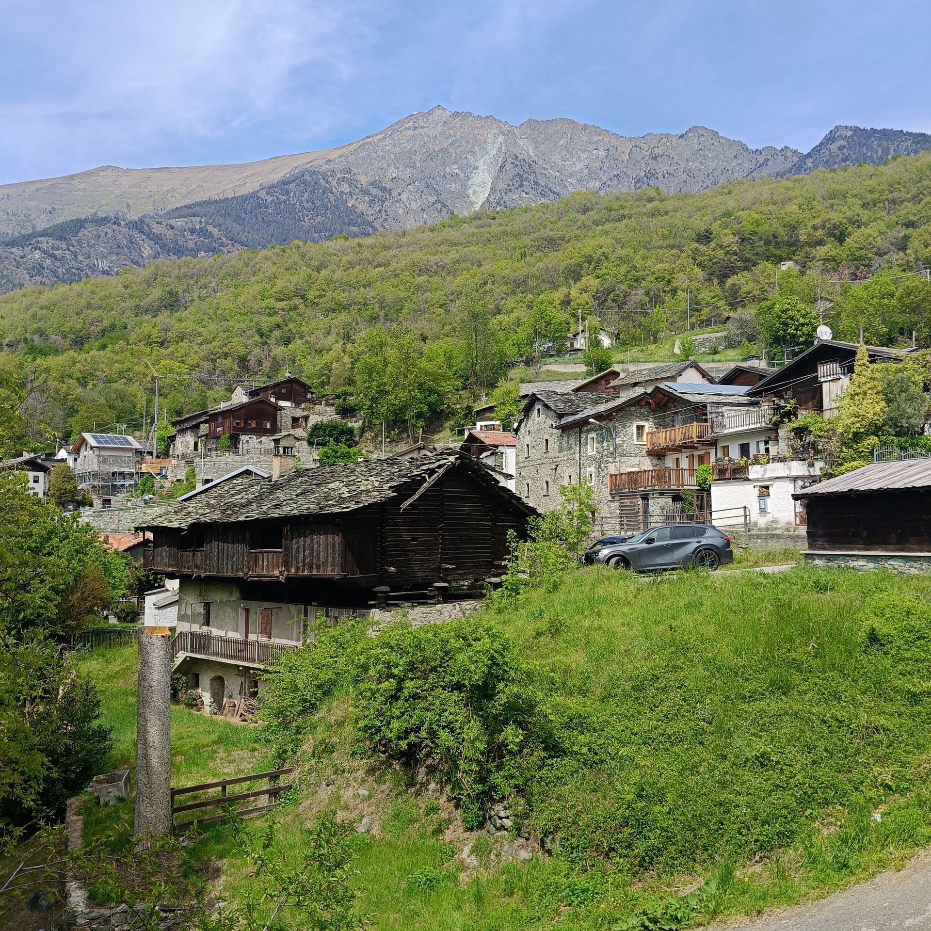 Panoramic view of Moron village in Saint-Vincent, Aosta Valley