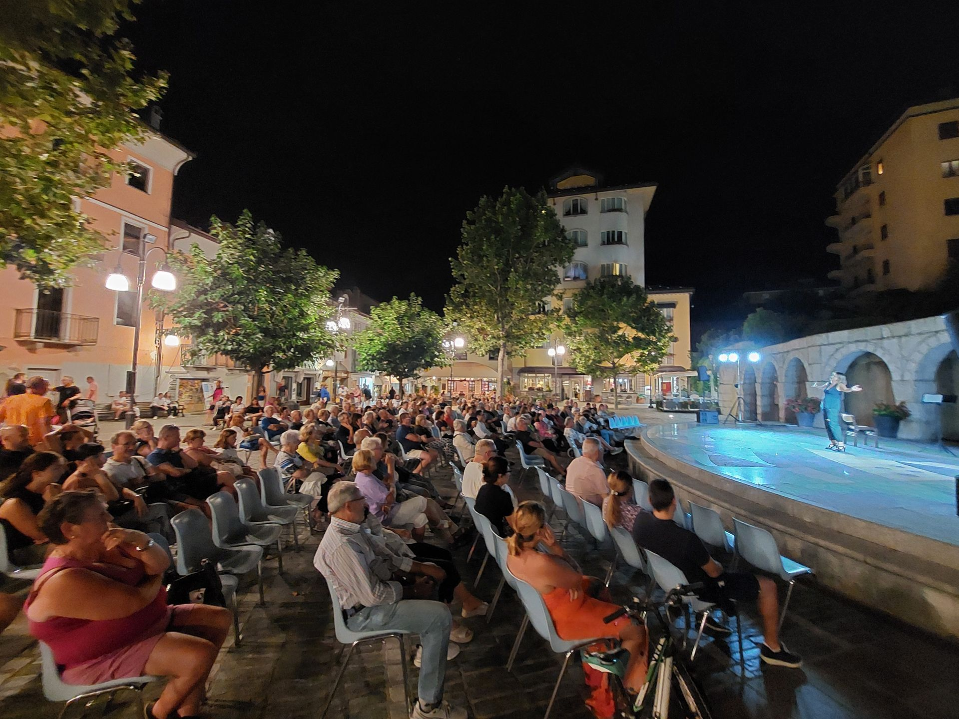 Summer bingo event in Saint-Vincent town centre, Aosta Valley