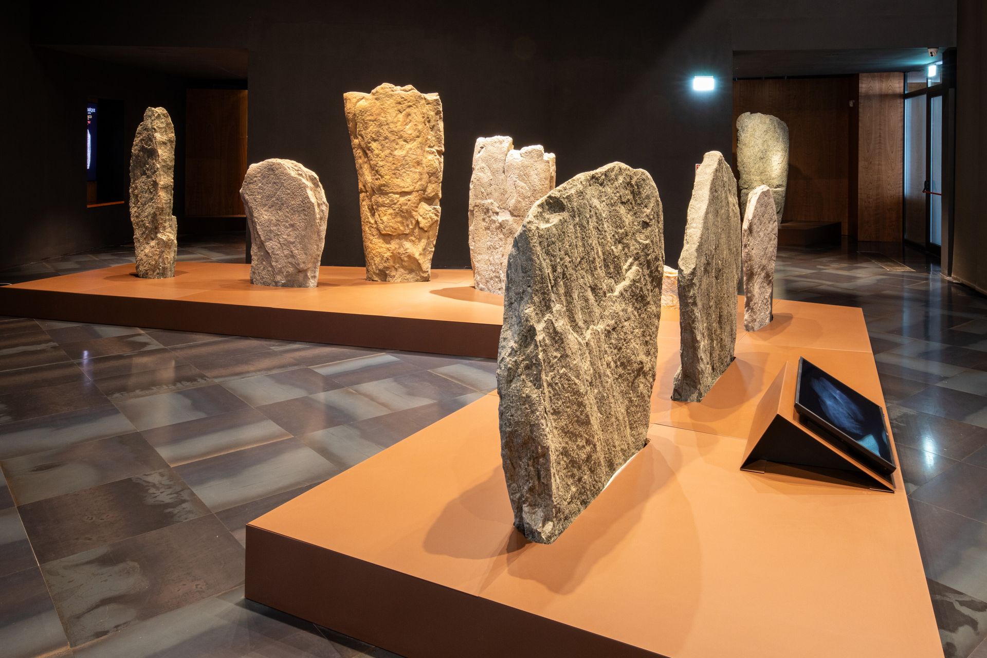Interior view of the Aosta Regional Archaeological Museum with Roman remains and historical exhibits of the Aosta Valley.