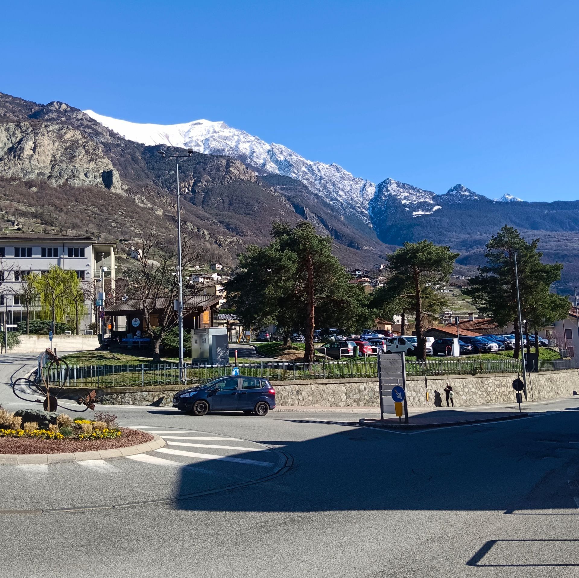 Départ de la navette depuis Châtillon vers les stations de ski