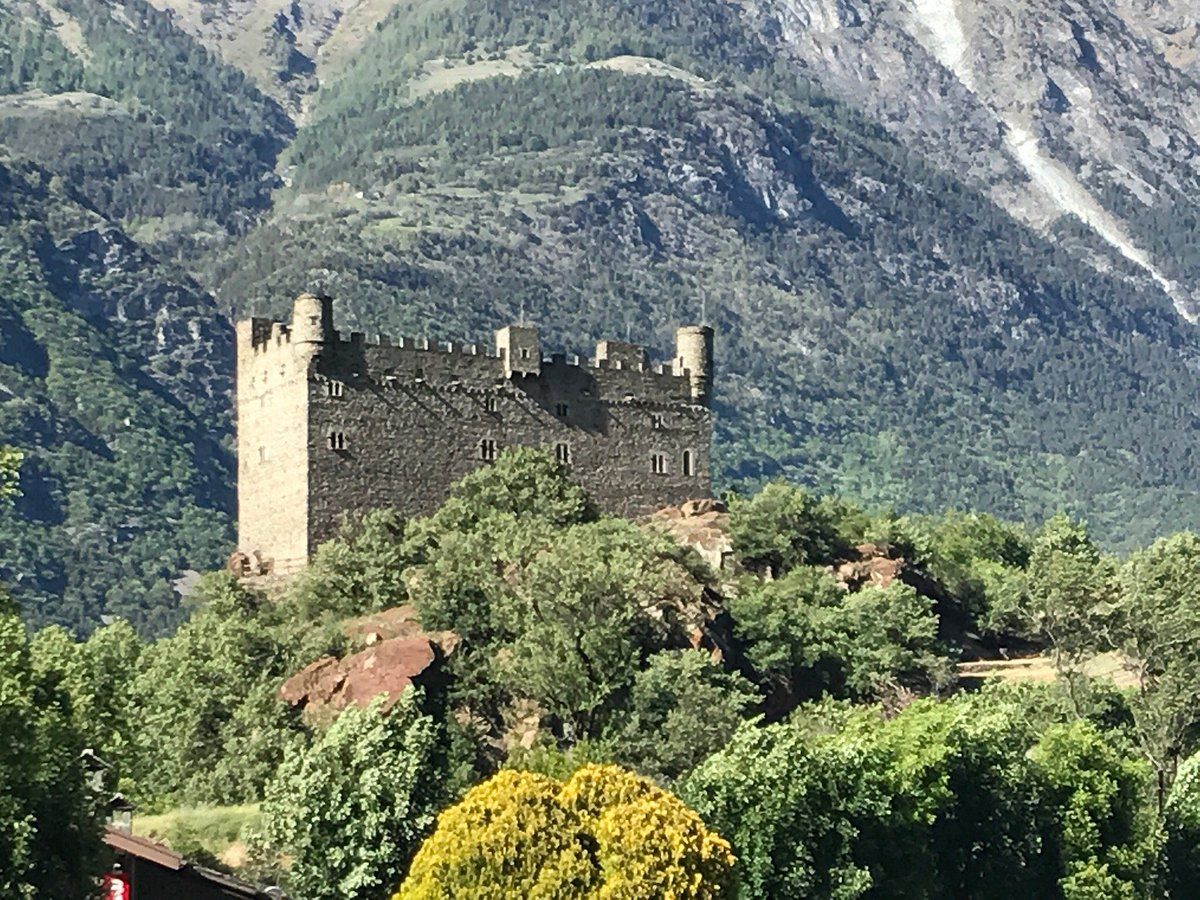 Ussel Castle overlooking Châtillon in the Aosta Valley, Italy