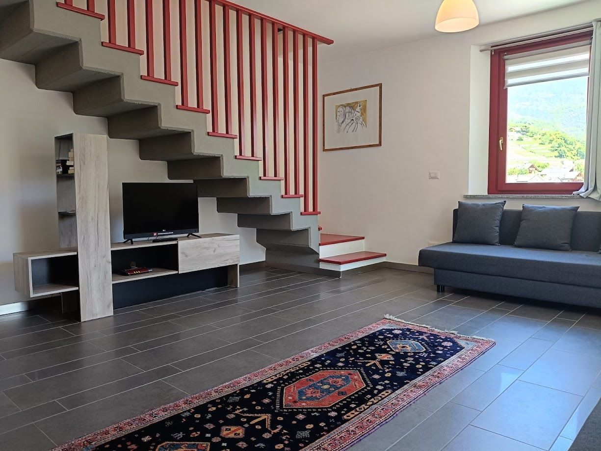 Bright living area in a family apartment at Liberty House Alps, Châtillon