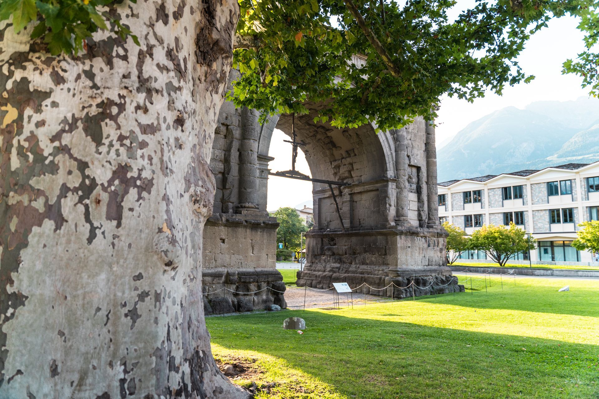 Arch of Augustus in Aosta, a landmark of Roman history in the Aosta Valley