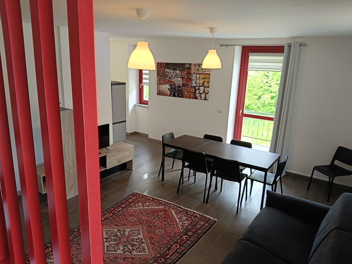 Spacious living room at Liberty House Alps family apartment in Châtillon, Aosta Valley