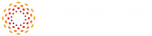 A white background with a circle of red and yellow dots on it.