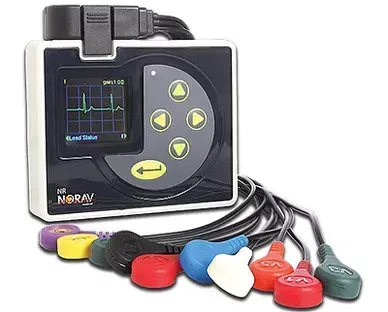 A heart rate monitor with a bunch of wires attached to it