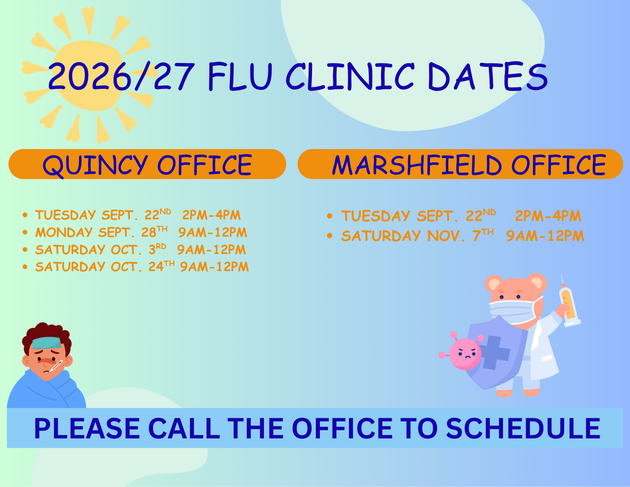 QPA flyer announcing early urgent care hours, with orange and purple text on a pink background.