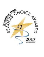 Readers’ Choice Awards #1 logo with gold star and “2017 Wicked Local” text
