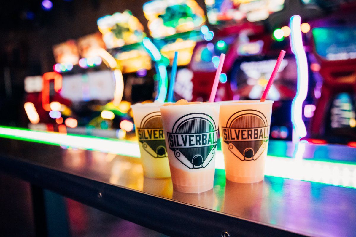 Slushie drinks at Silverball arcade and bar.
