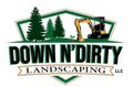 A logo for down n dirty landscaping llc