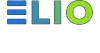 The word elio is written in blue and green on a white background.