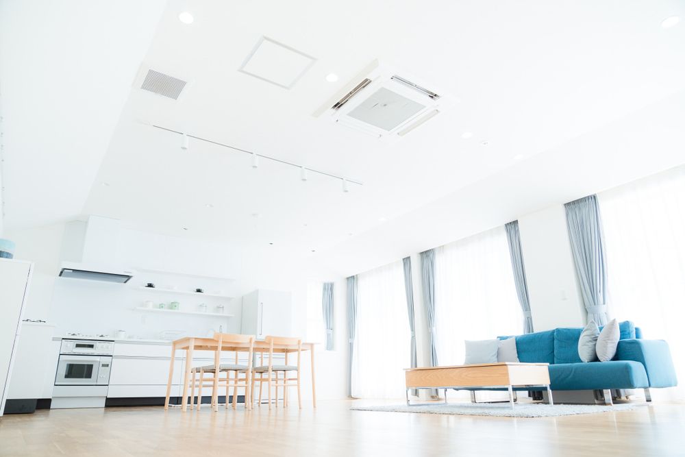 Air Conditioner On Ceiling In The Living Room — Oriel Refrigeration and Air Conditioning in Warren, NSW
