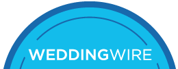 Blue WeddingWire logo on a teal circular background