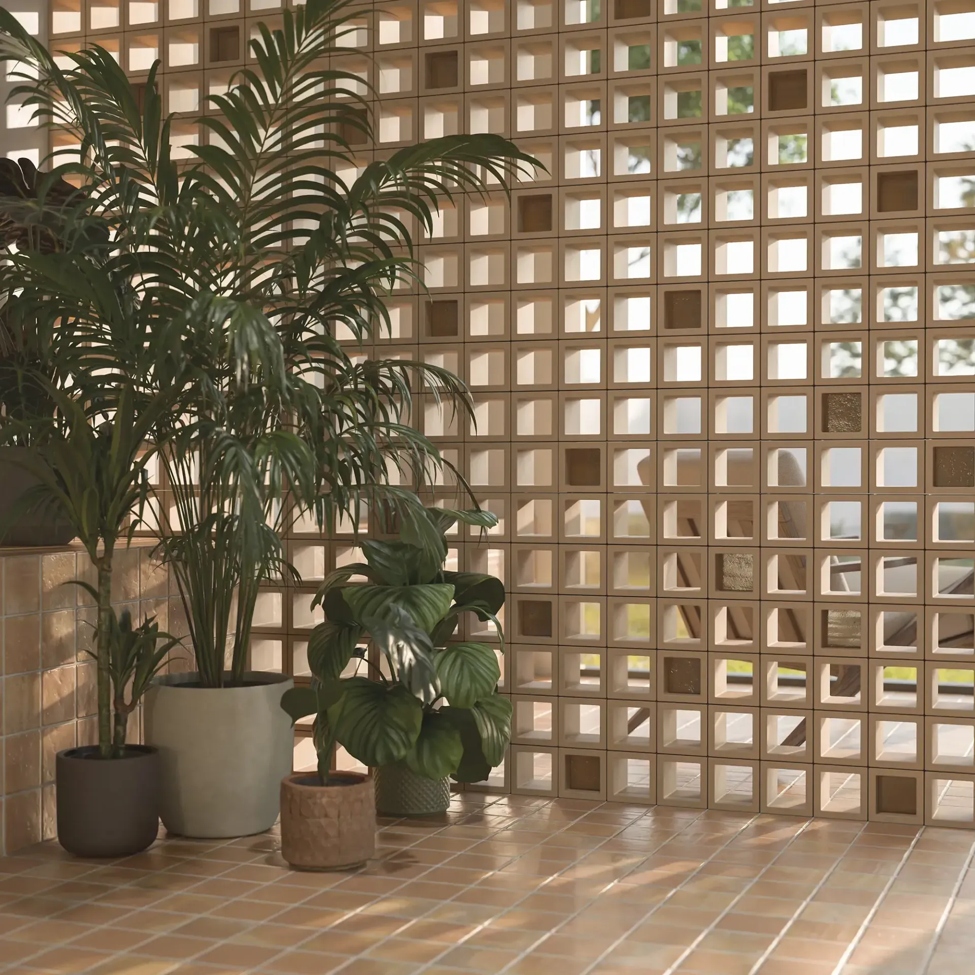 Carrelage décoratif ajouré dans notre showroom à Paris