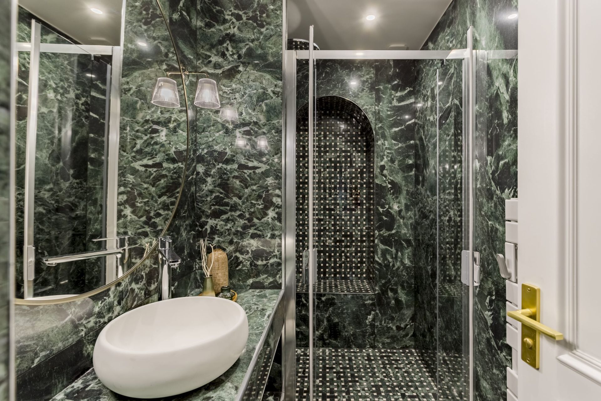 mosaique marbre vert