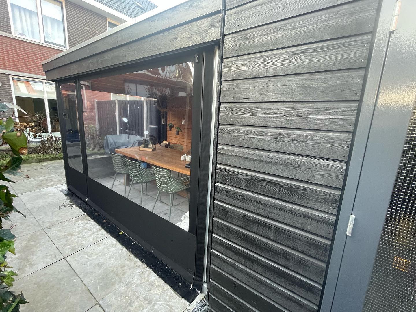 Oprolbaar transparant verandazeil