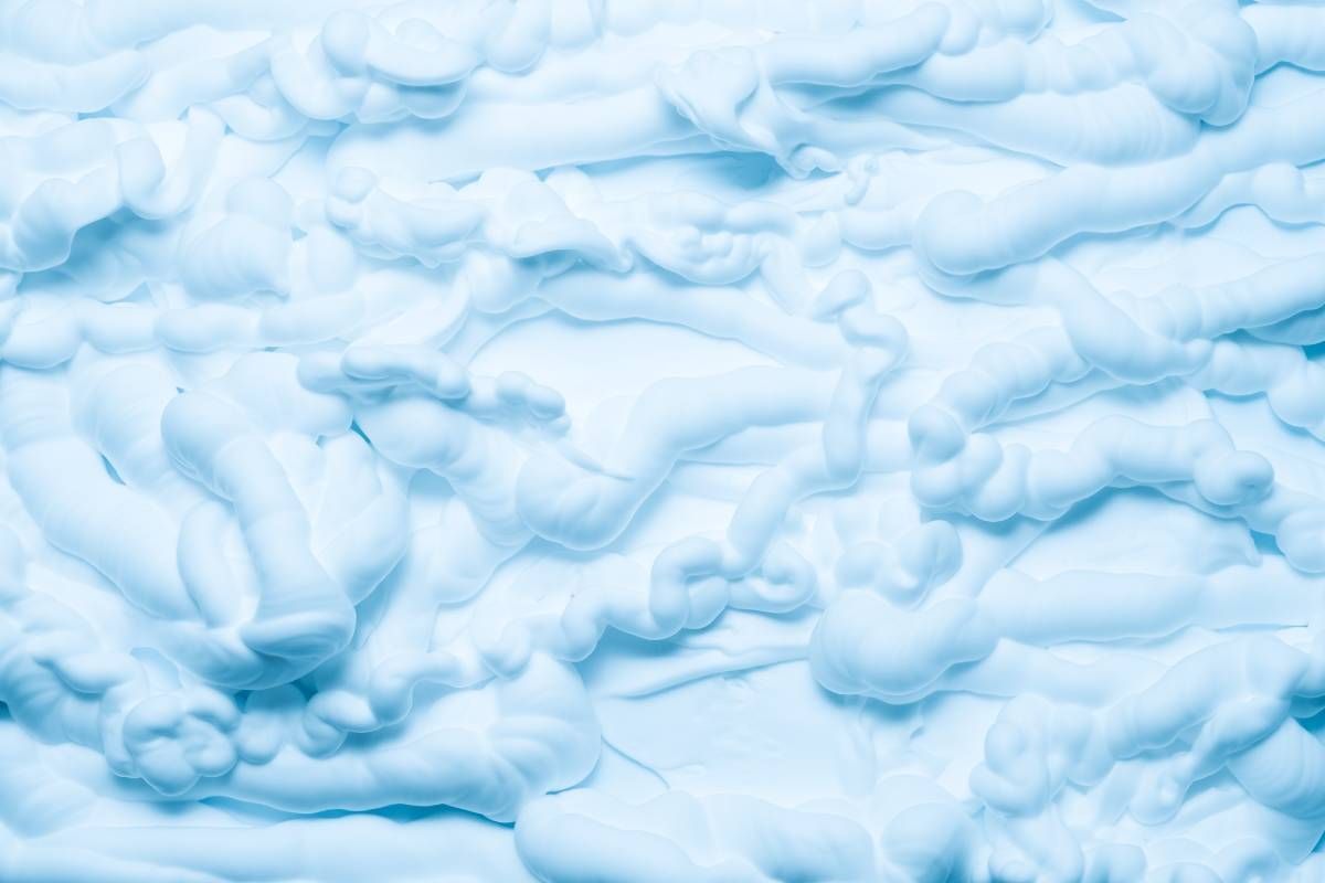 A close up of polyurethane spray foam