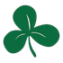 Green three-leaf clover icon on a white background