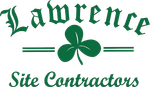 Lawrence Site Contractors logo with green shamrock and script text on white background