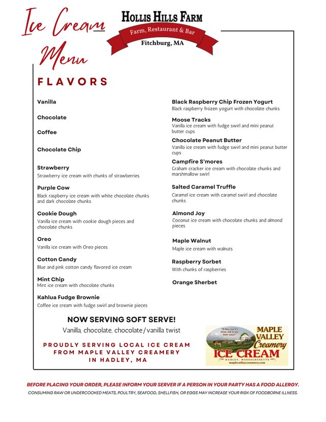 Hollis Hills Farm | Menu
