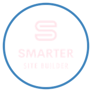 Logo: A blue circle with the words smarter site builder on it
