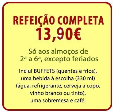 Uma placa amarela que diz refeiacao completa 19,90 euros
