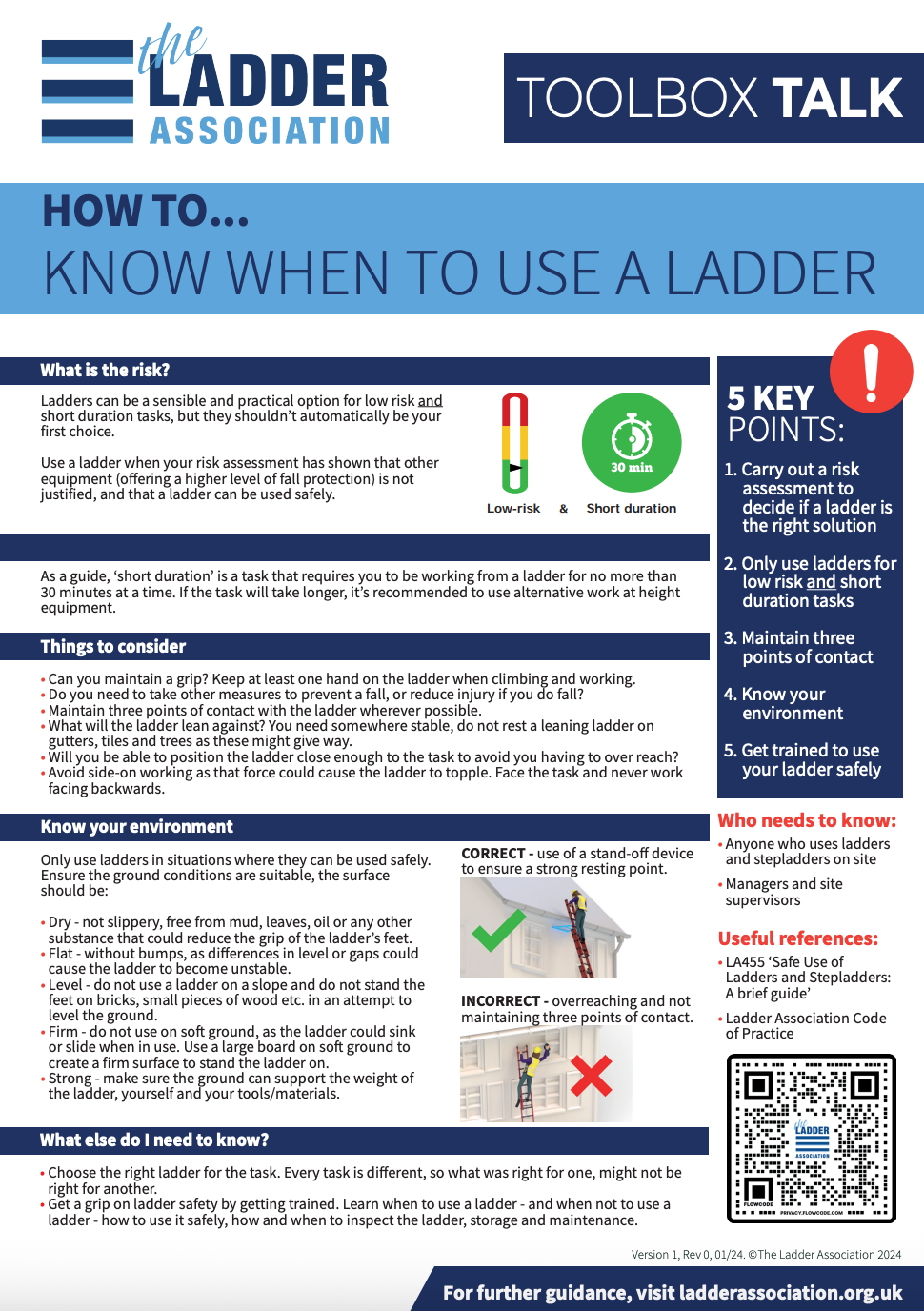Ladder Association Toolbox Talk flyer image