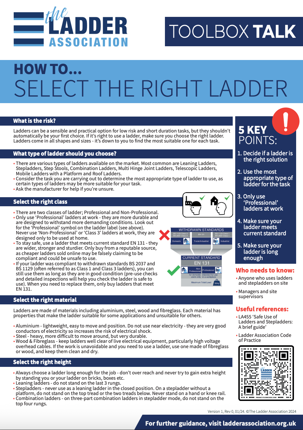 Ladder Association Toolbox Talk flyer image