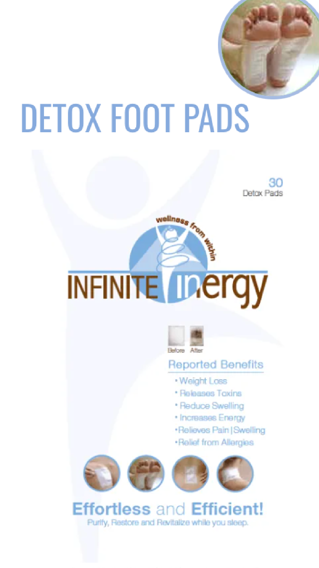 Inergy Detox Foot Pads helps you Detox While You Sleep