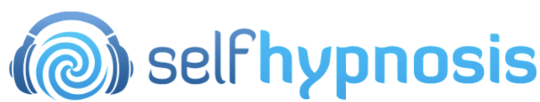 A logo for self hypnosis with a spiral in the middle