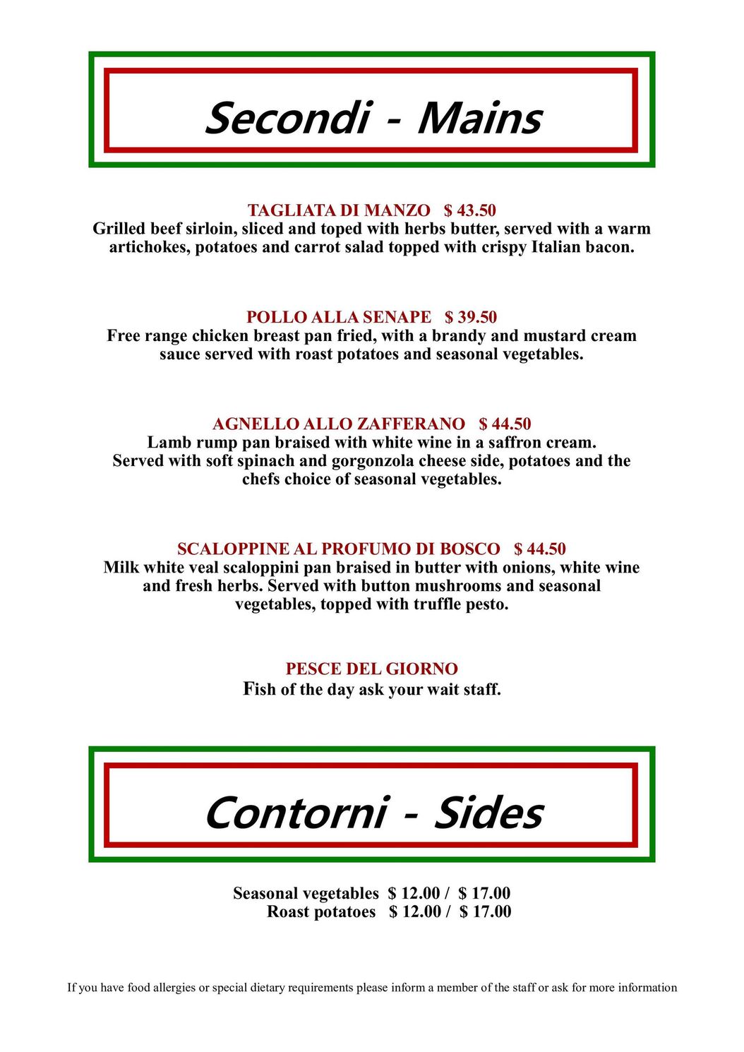 Set Menu