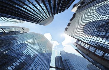 Hong Kong business district skyline for global compaines