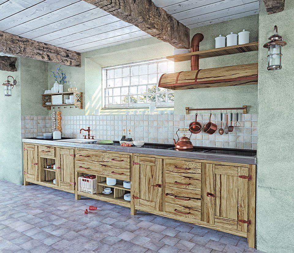 Kitchen. with unique cabinets with contrasting wood grain - Kitchen Remodel by Compass Construction 