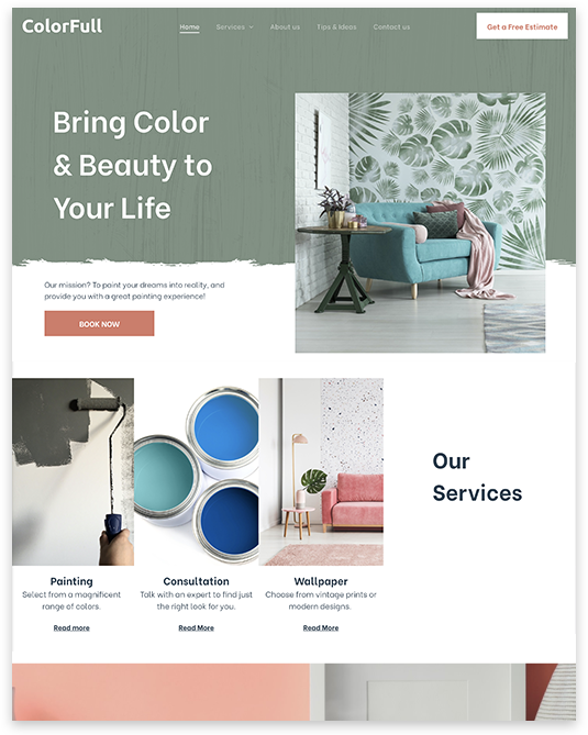Painter Website builder Painter responsive template