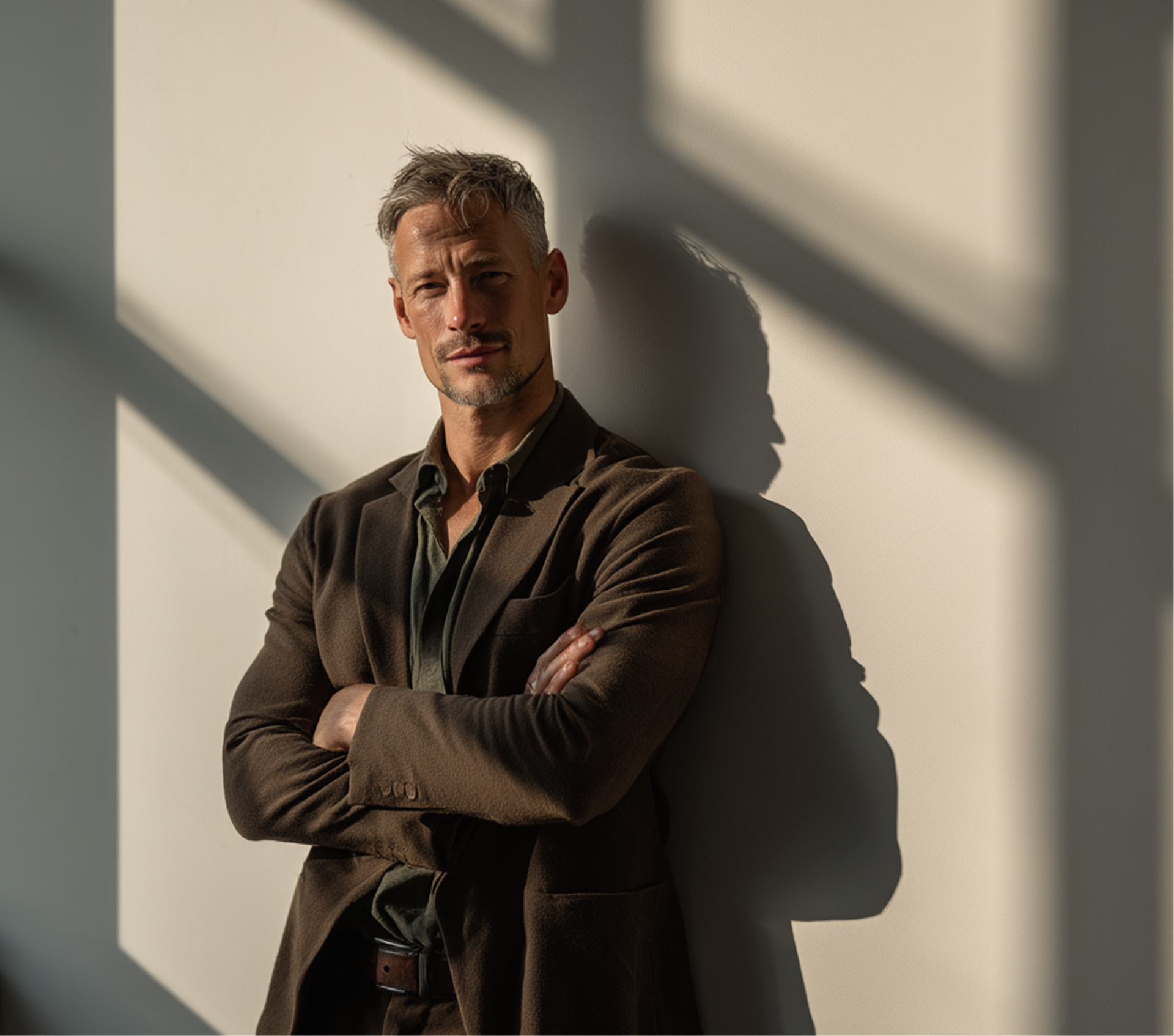 Man leaning on wall