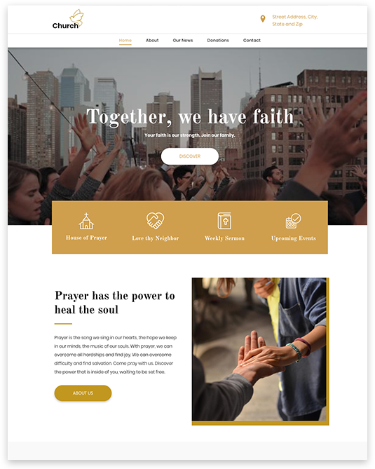 Church Website builder Church responsive template