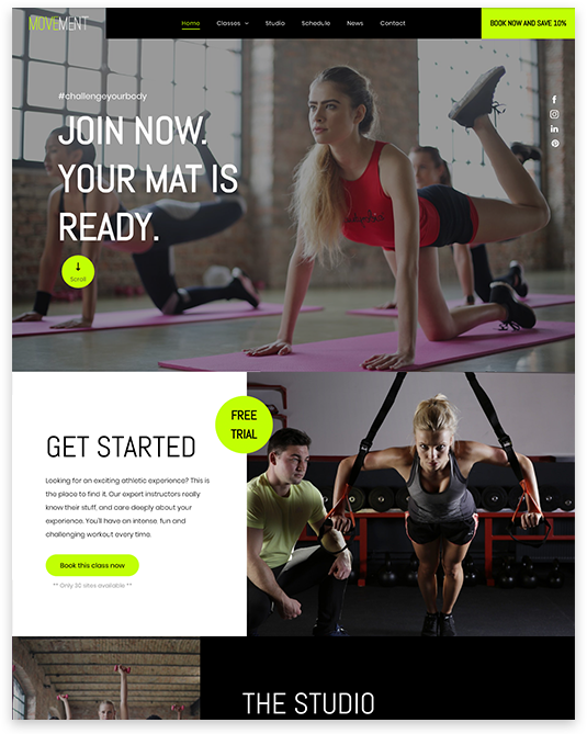 Gym Website builder Gym responsive template