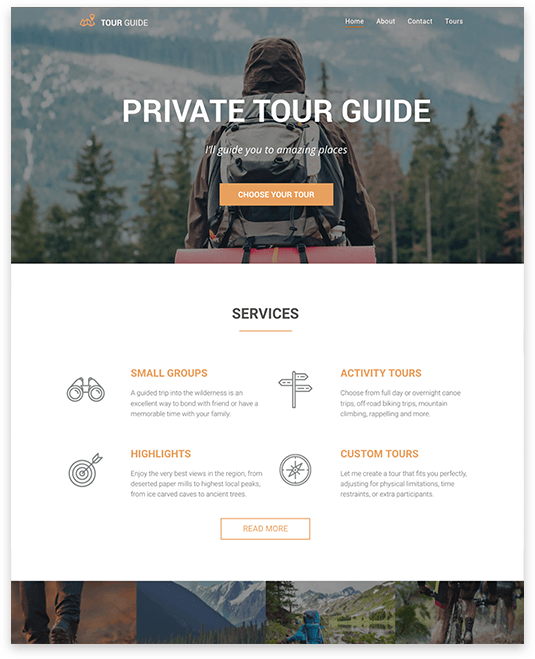 Tour Guide Website builder Tour Guide responsive template