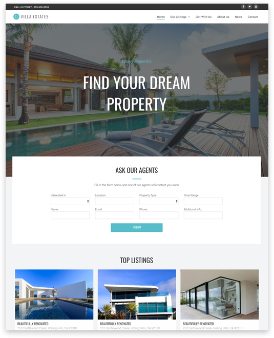 Real Estate Website builder Real Estate responsive template